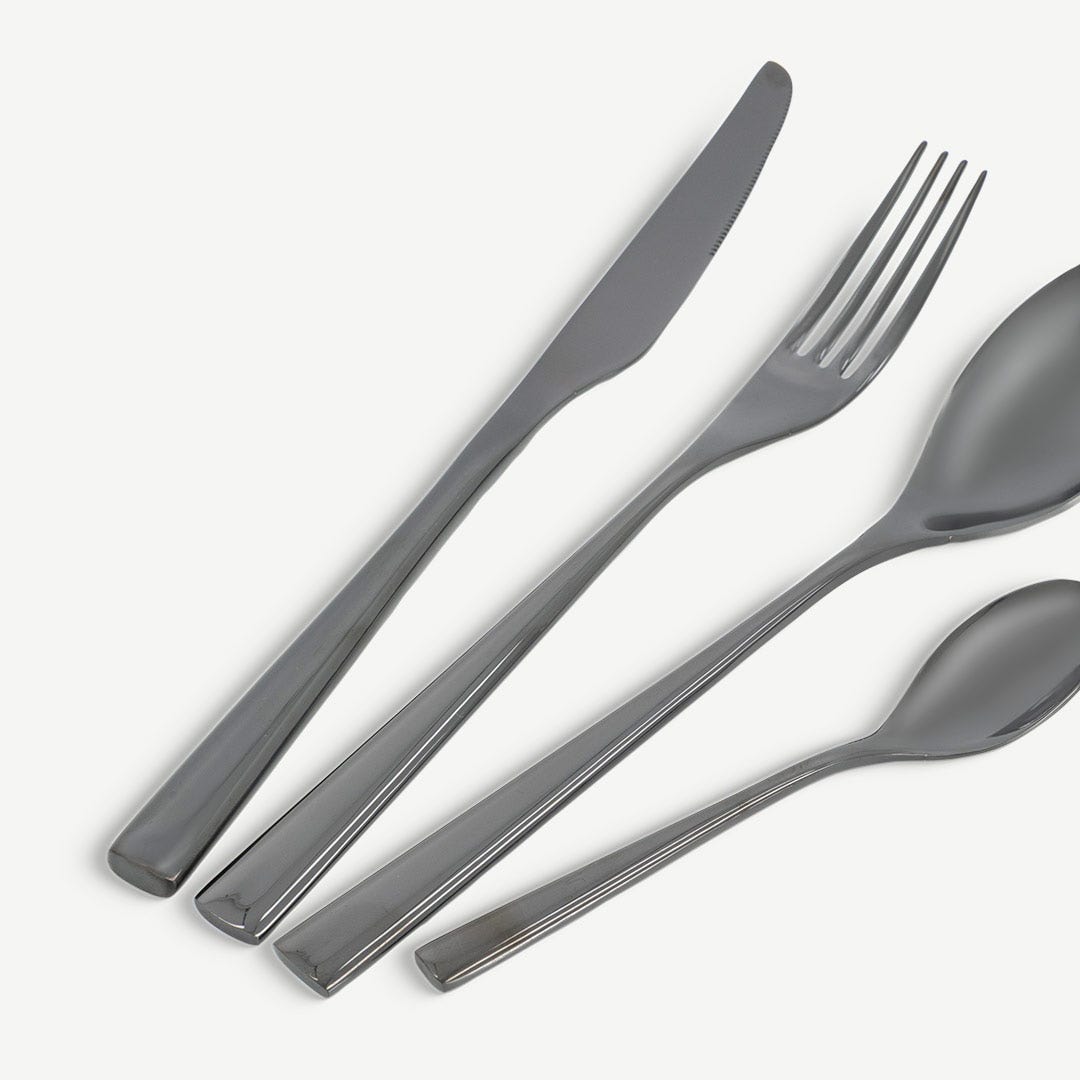 Meyar Cutlery Set of 24 Pcs-Black