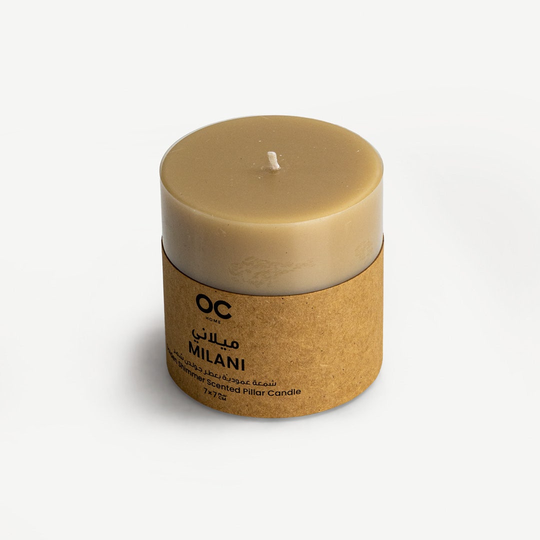 ميلاني شمعة عمودية 7 سم - لمعان ذهبي