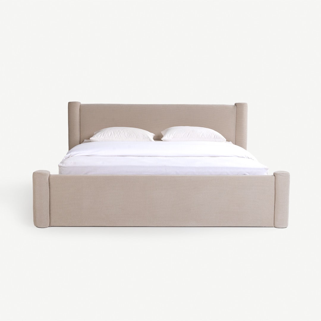 Moire King Bed 180x200cm Ecru