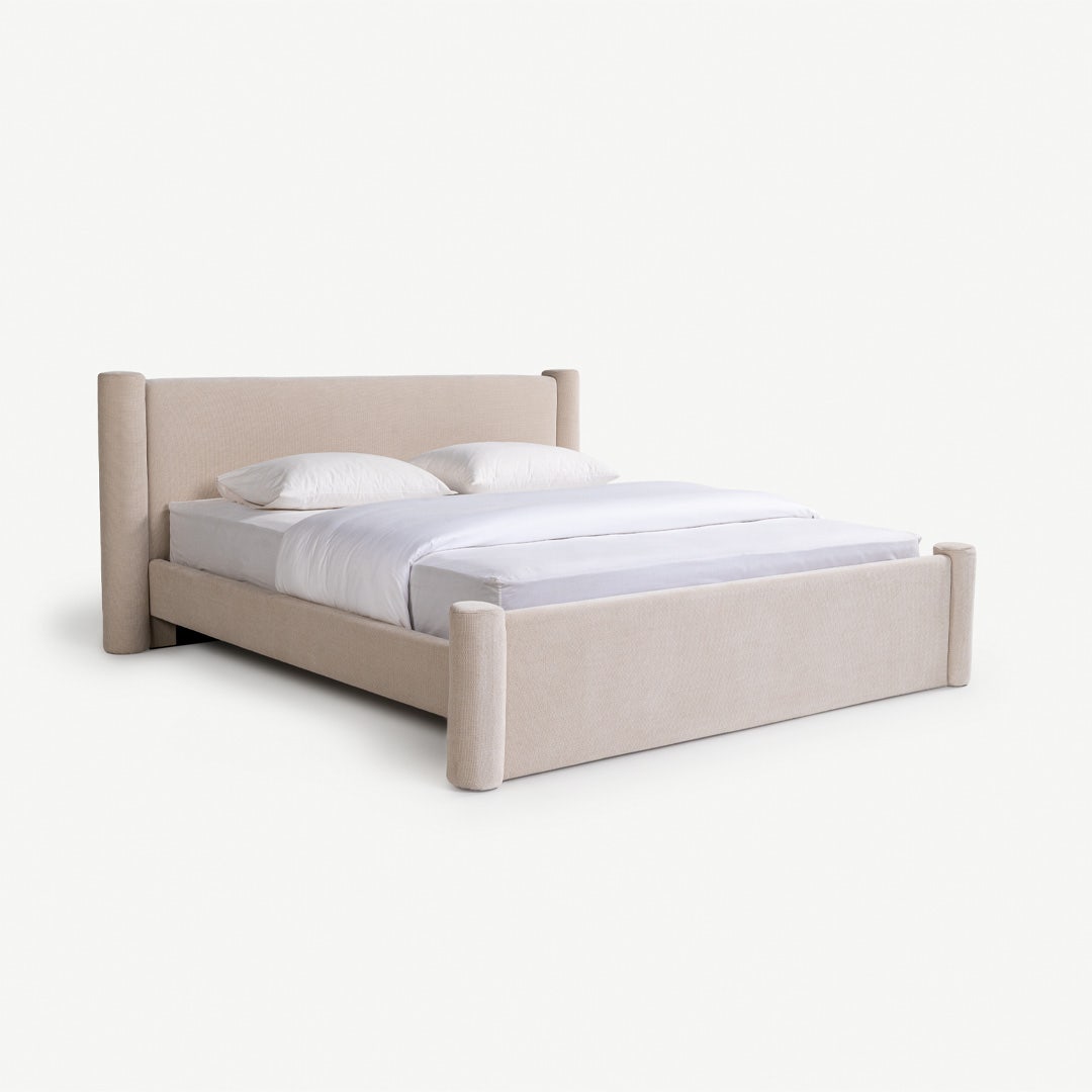 Moire King Bed 180x200cm Ecru