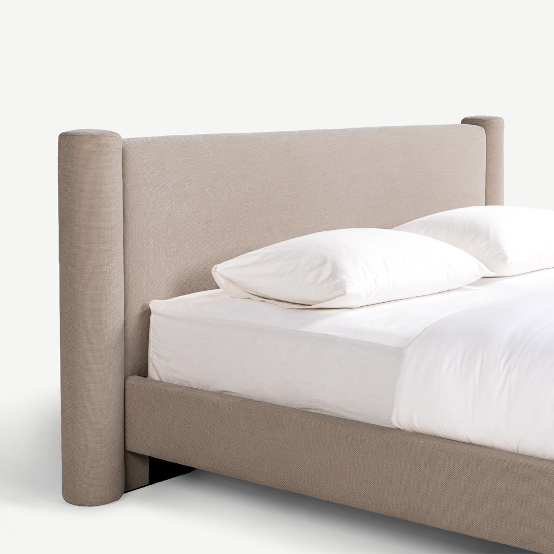 Moire King Bed 180x200cm Ecru