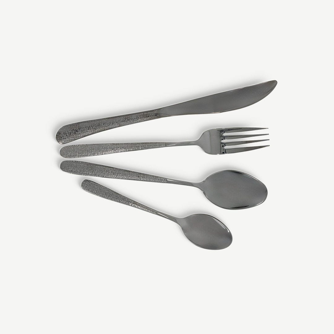 Morlas Cutlery Set of 24 Pcs-Black