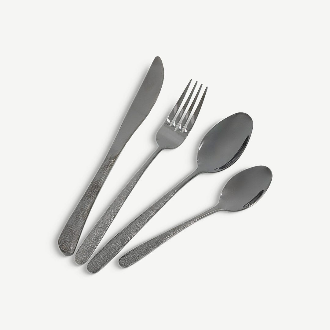 Morlas Cutlery Set of 24 Pcs-Black
