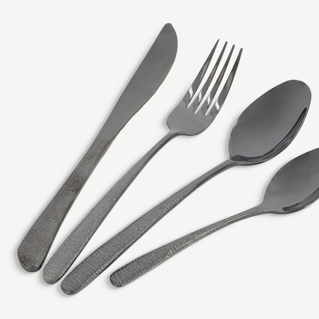 Morlas Cutlery Set of 24 Pcs-Black