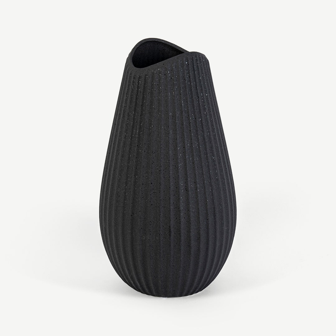 Murrano Ceramic Decor Vase -Black