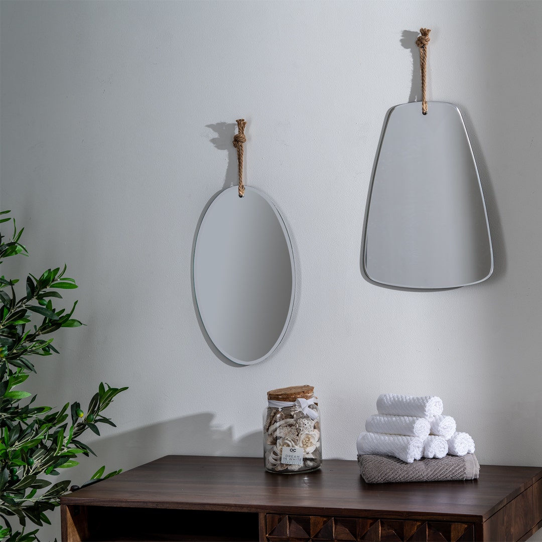 Round hanging on sale mirror