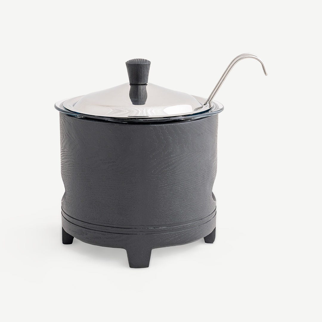 Naila Soup Warmer With Steel Lid-Black