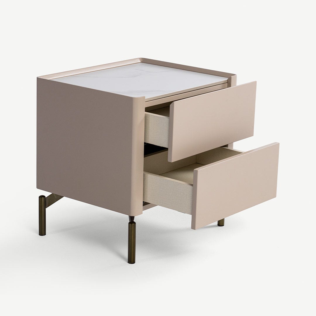 Nalier Bedside Table Beige