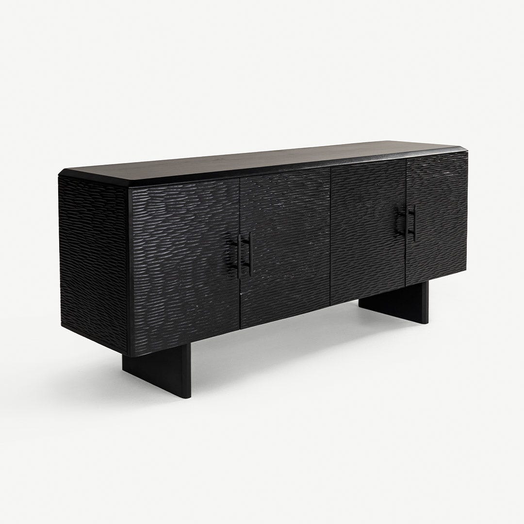 نابولي خزانة جانبية - أسود