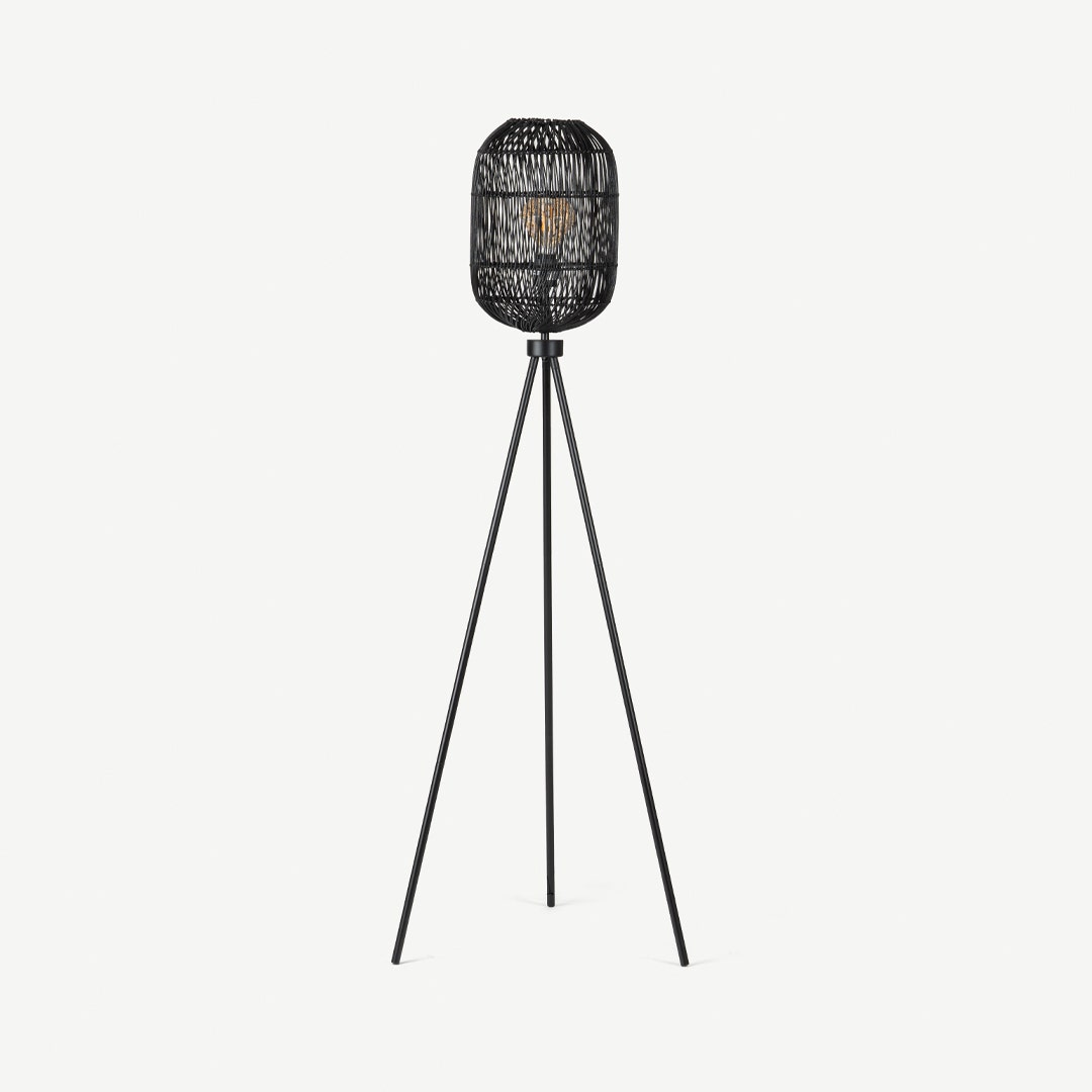 Black wicker floor lamp new arrivals