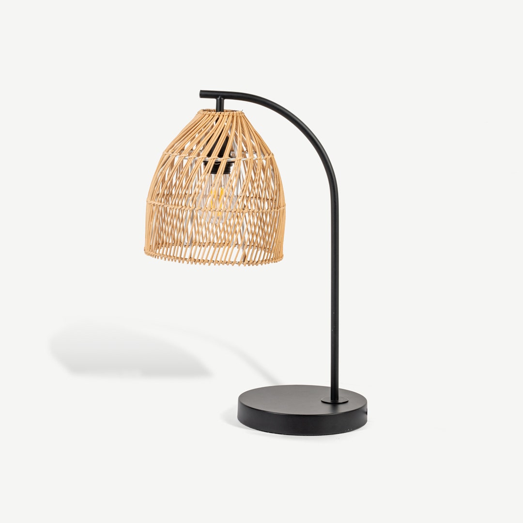 Rattan side best sale lamp