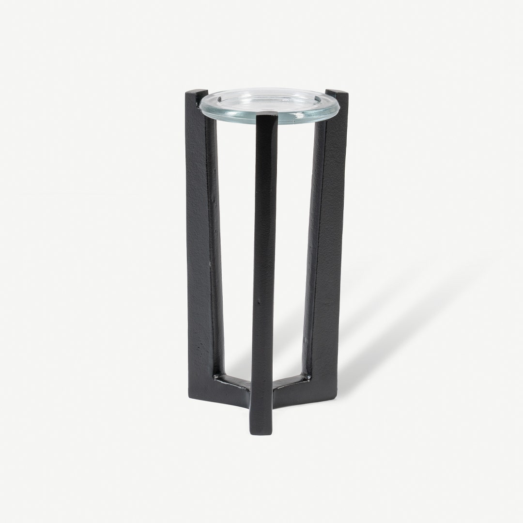 Navara Wooden Hurricane Candle Holder -L