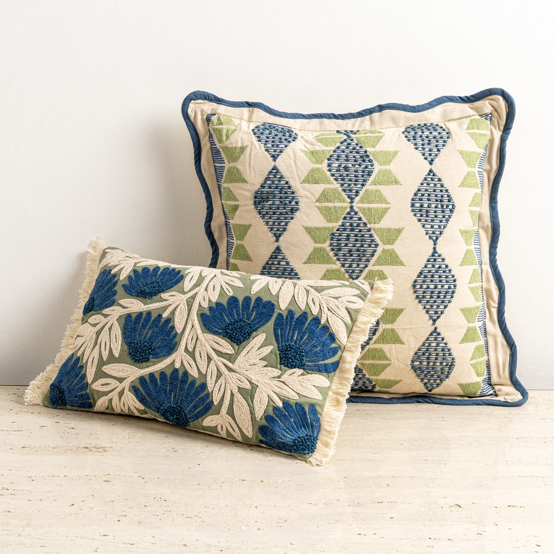 Neleo Embroidered Cushion - 50x50cm