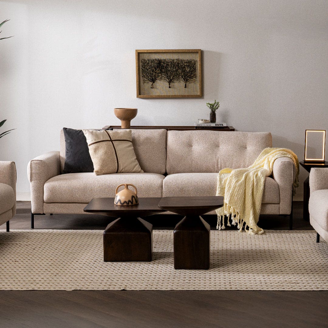 Nermal 3 Seater Sofa Ivory