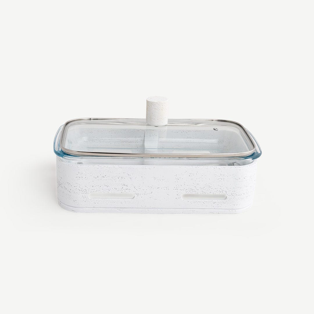 Niya Food Warmer With Glass Lid-White