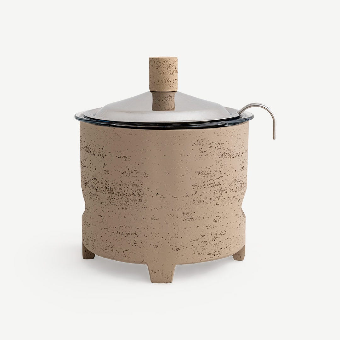 Niya Soup Warmer With Steel Lid-Ecru