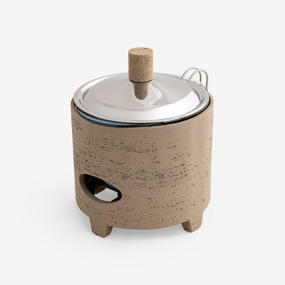 Niya Soup Warmer With Steel Lid-Ecru