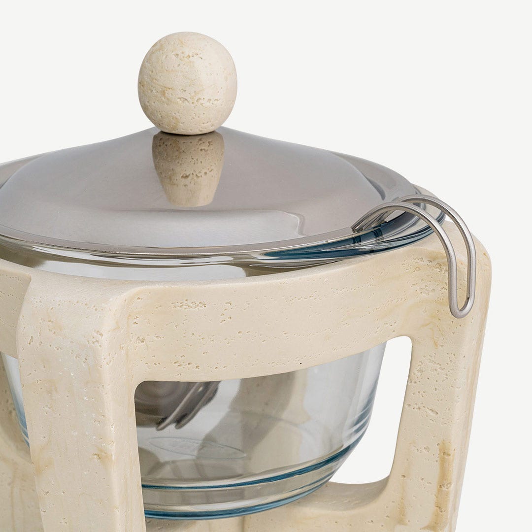 Niya Soup Warmer With Steel Lid-Ivory