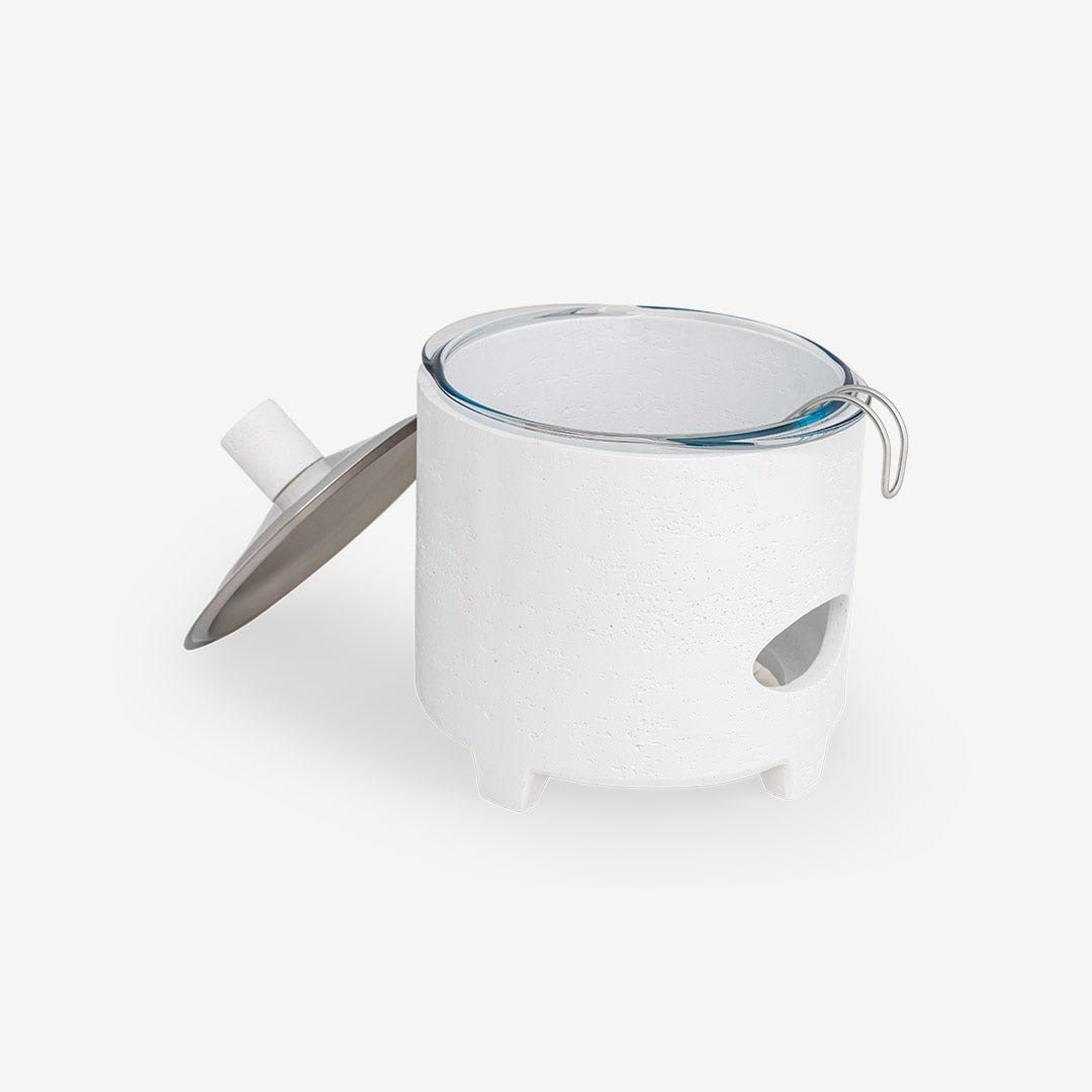 Niya Soup Warmer With Steel Lid-White