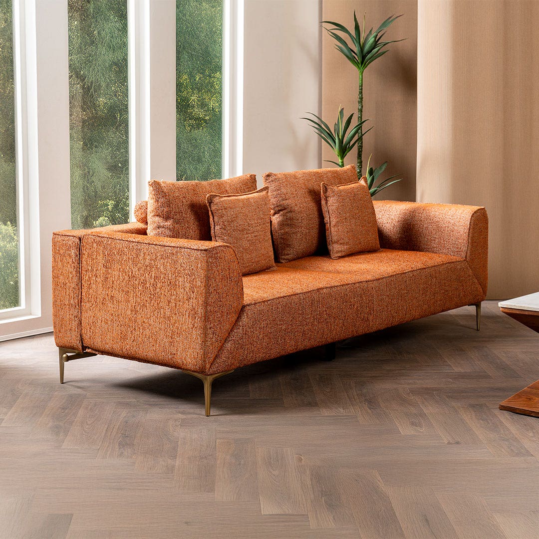 Novalie 3 Seater Sofa Terracotta