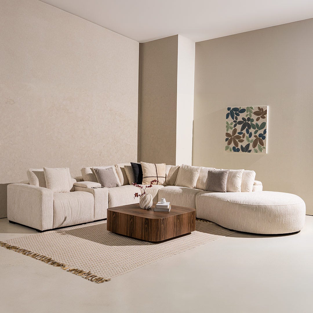 أوبليكا كنبة زاوية سمارت قابلة للإمالة – بيج