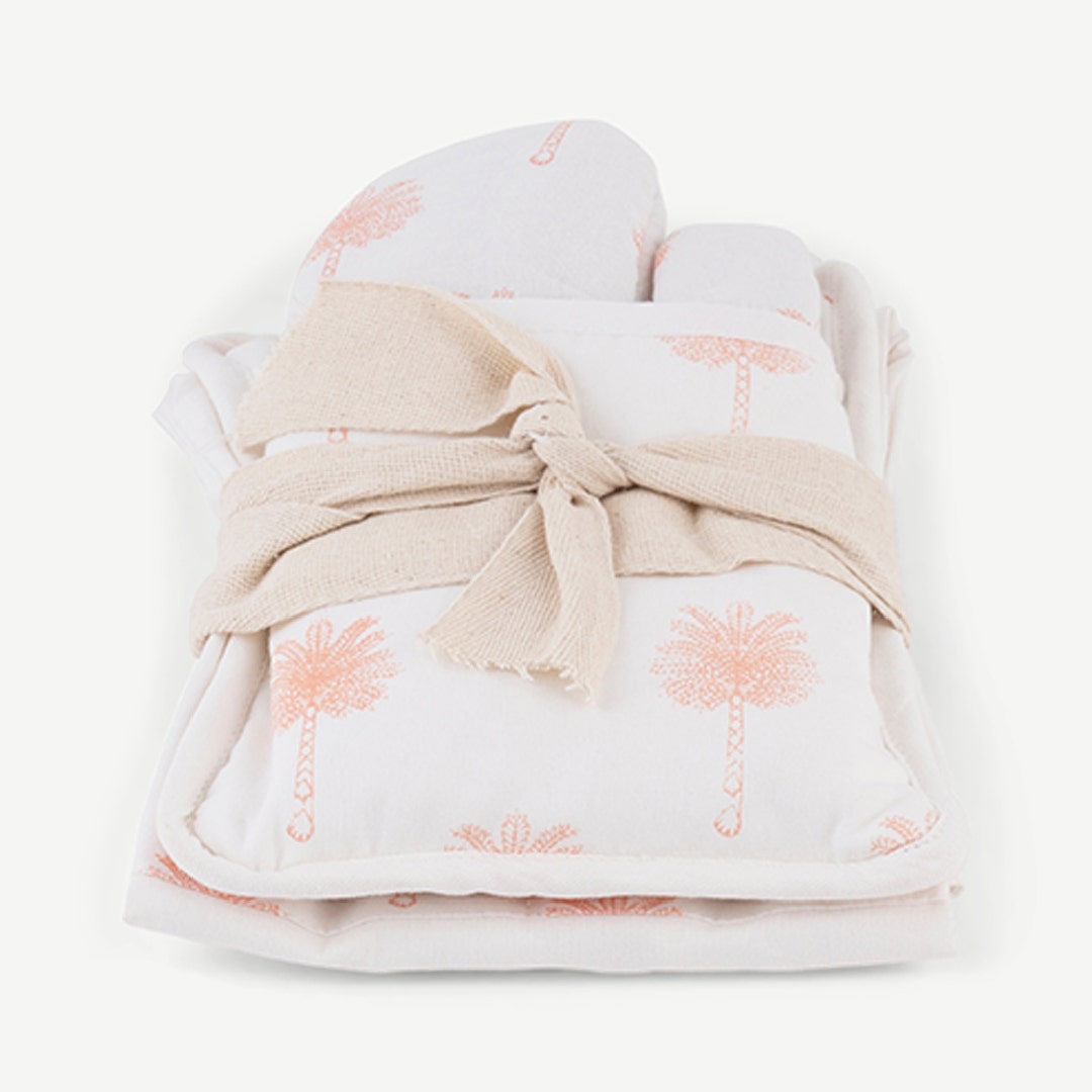 Palmo Apron, Pot Holder & Mitten Set Terracota