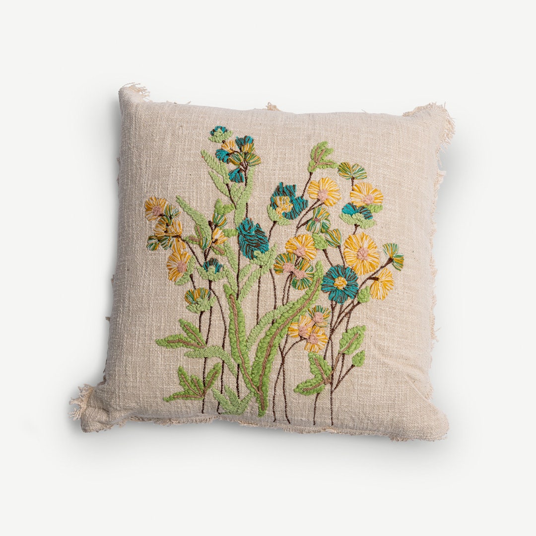 Posie Embroidered Cushion -50x50cm