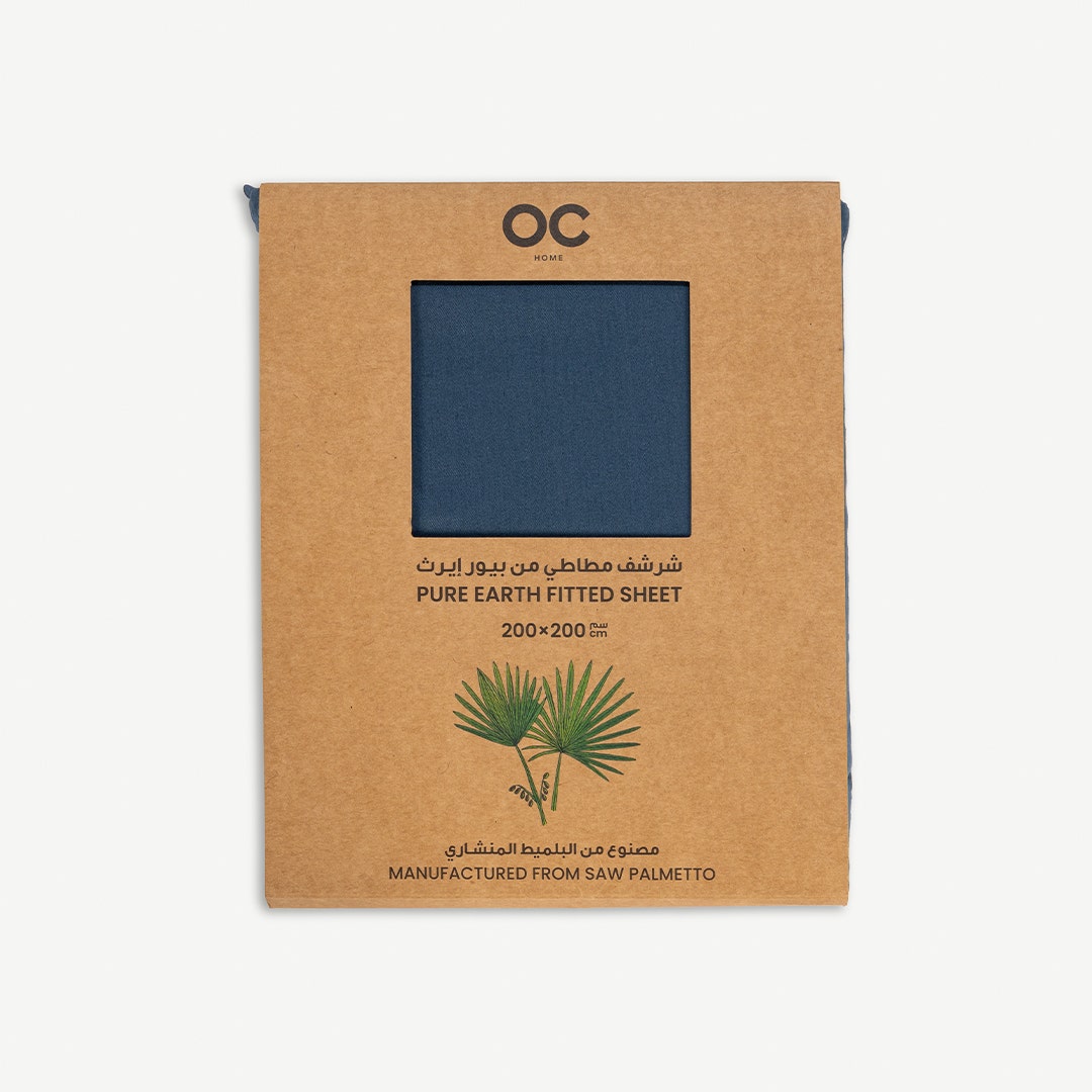 Pure Earth Fitted Sheet Indigo