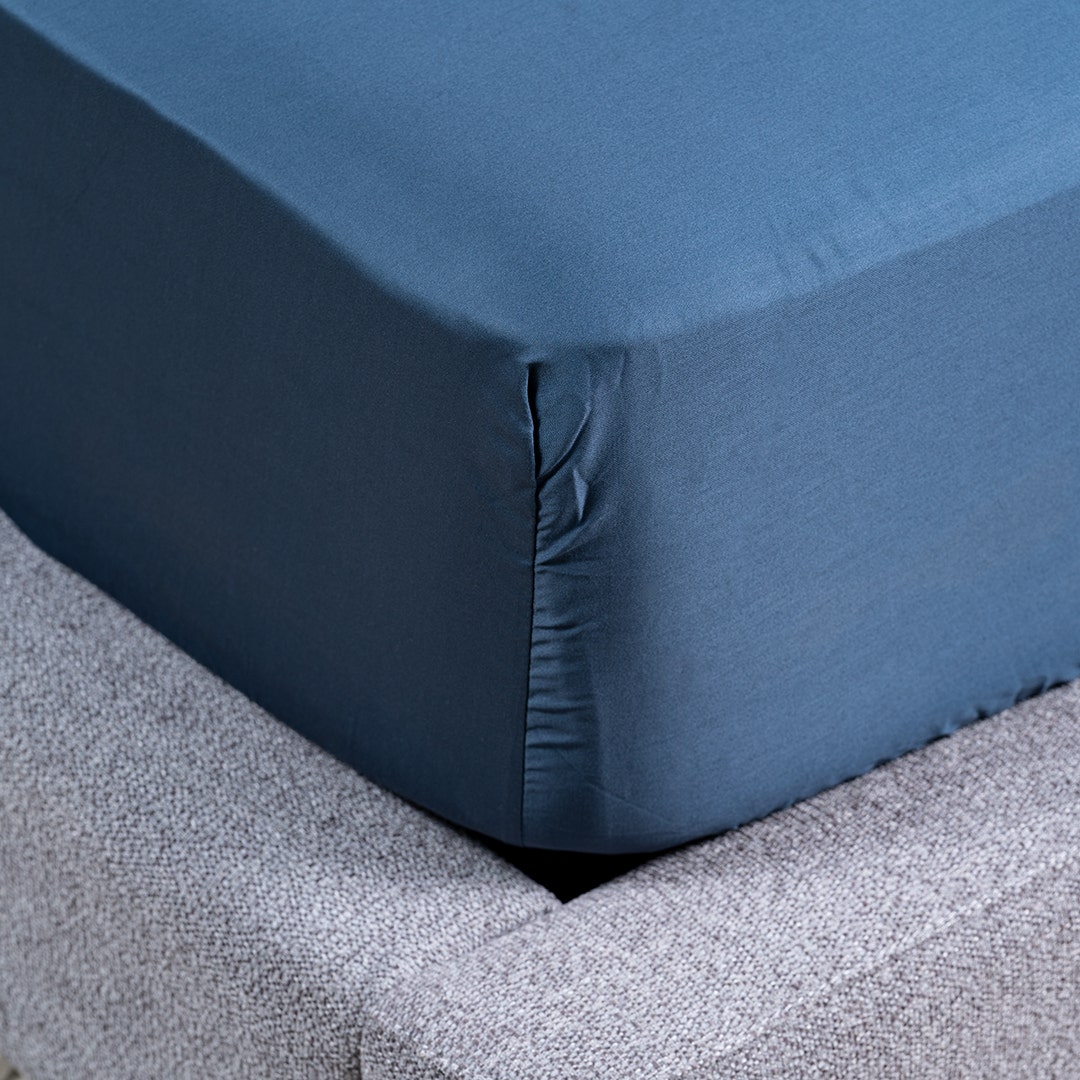Pure Earth Fitted Sheet Indigo