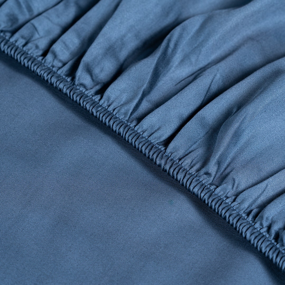 Pure Earth Fitted Sheet Indigo