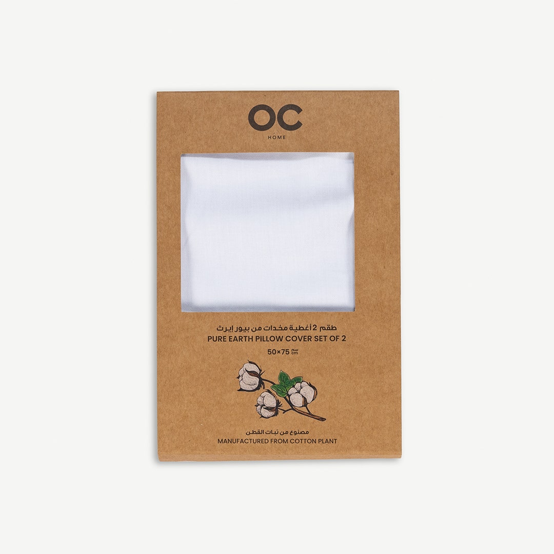Pure Earth Pillowcase Set - White