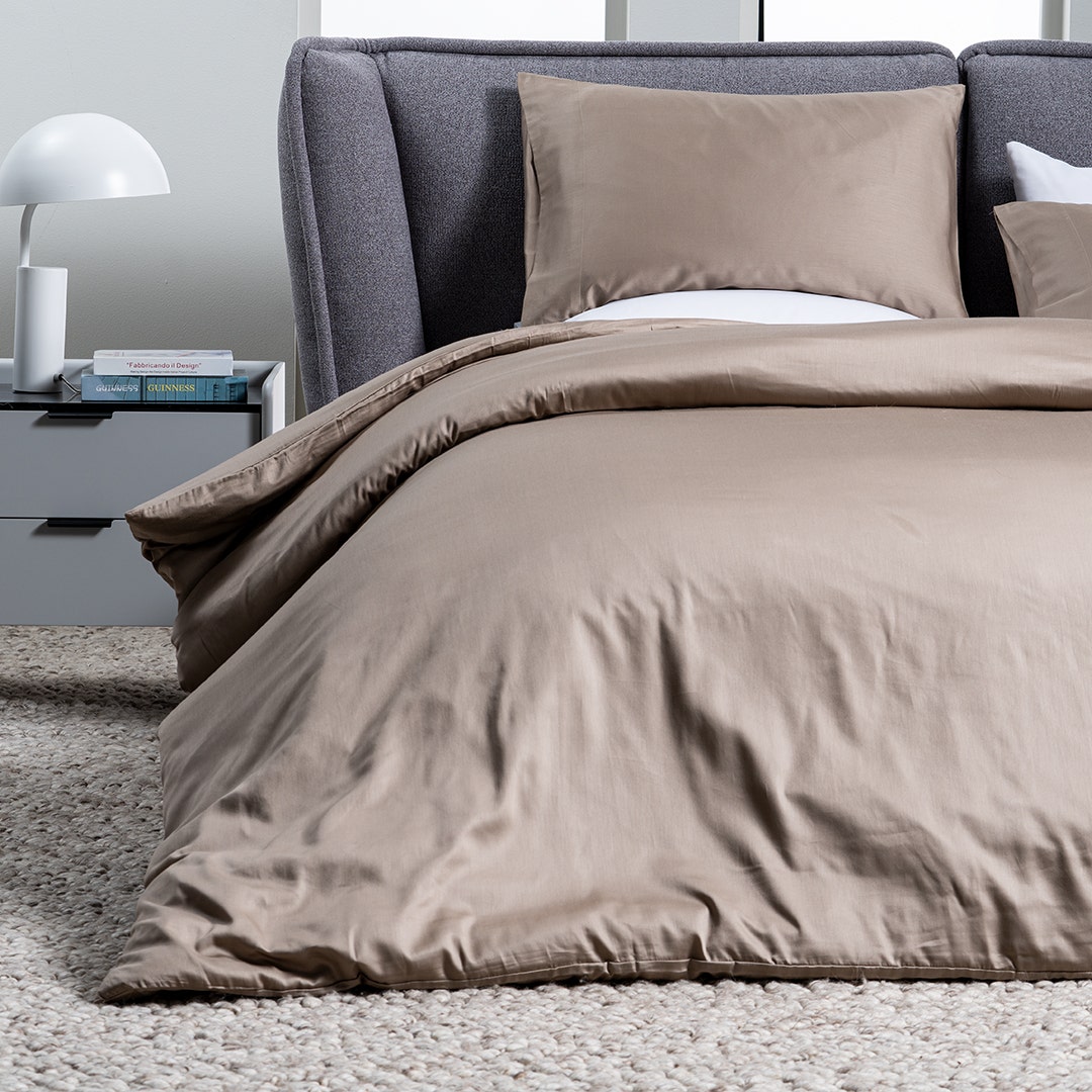 Pure-Earth D/C Set 160x200cm- P/Brown