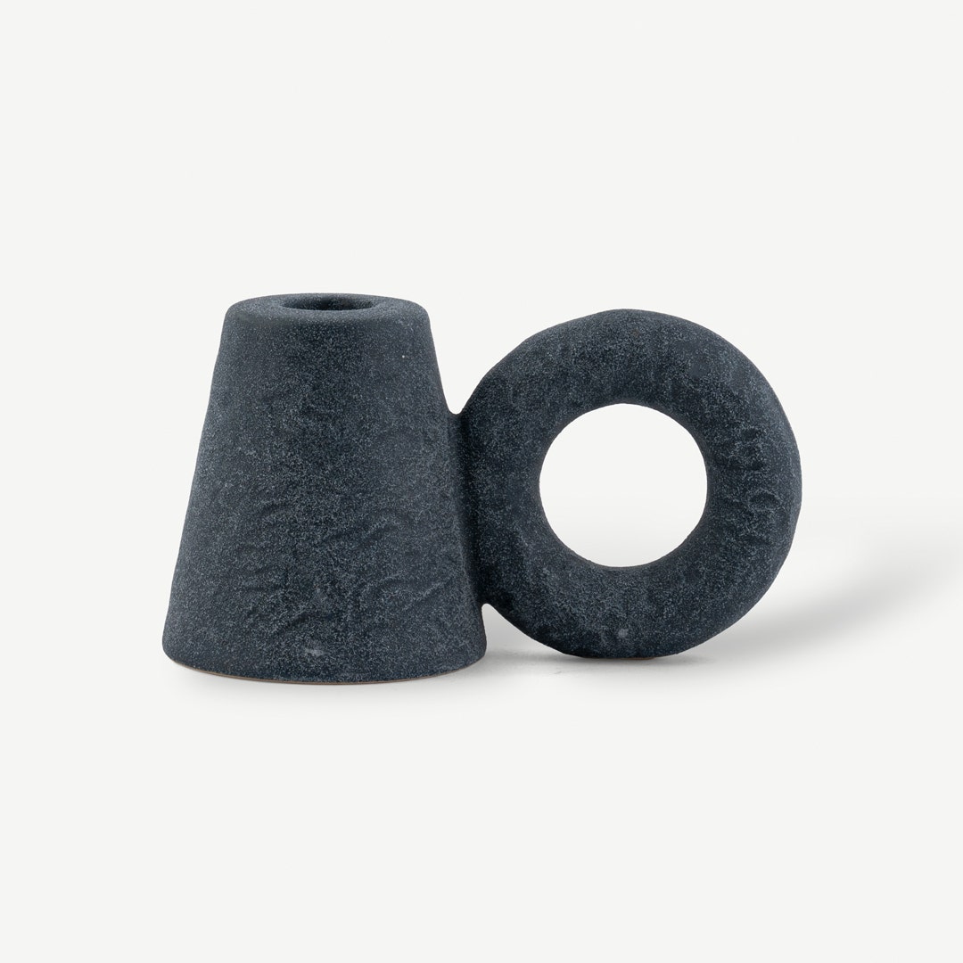 Rae Candle Holder -Navy Blue