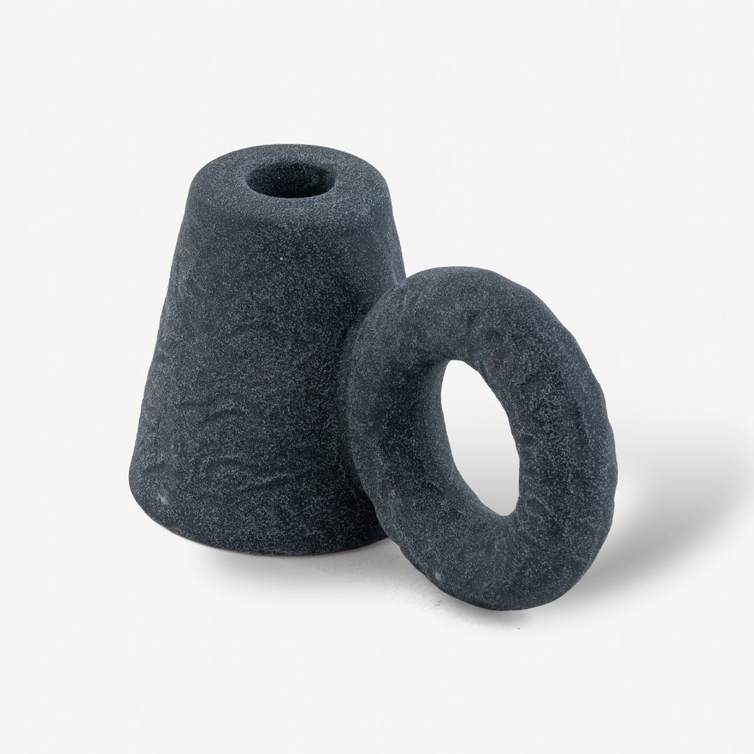 Rae Candle Holder -Navy Blue