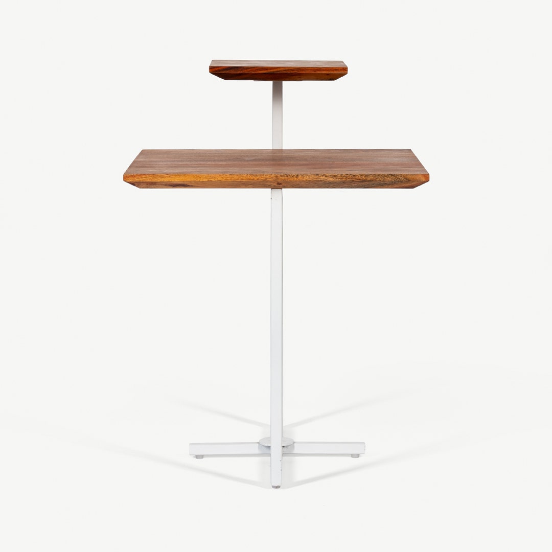 White square outlet end table