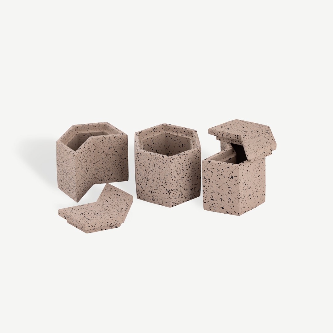 Reiki Jewelry Box Beige Set of 3pcs