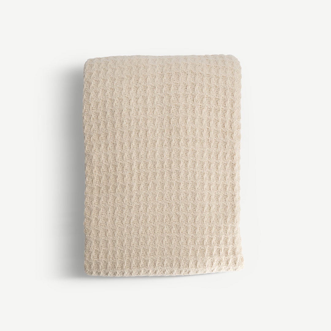 Reiko Waffle Throw - Beige