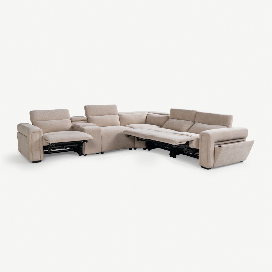 Relom Recliner Corner Sofa Ecru