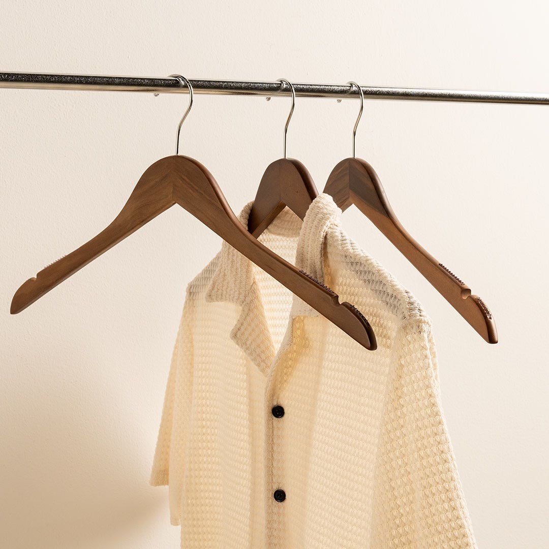 Revera Wooden Hanger Set of 3pcs -Walnut