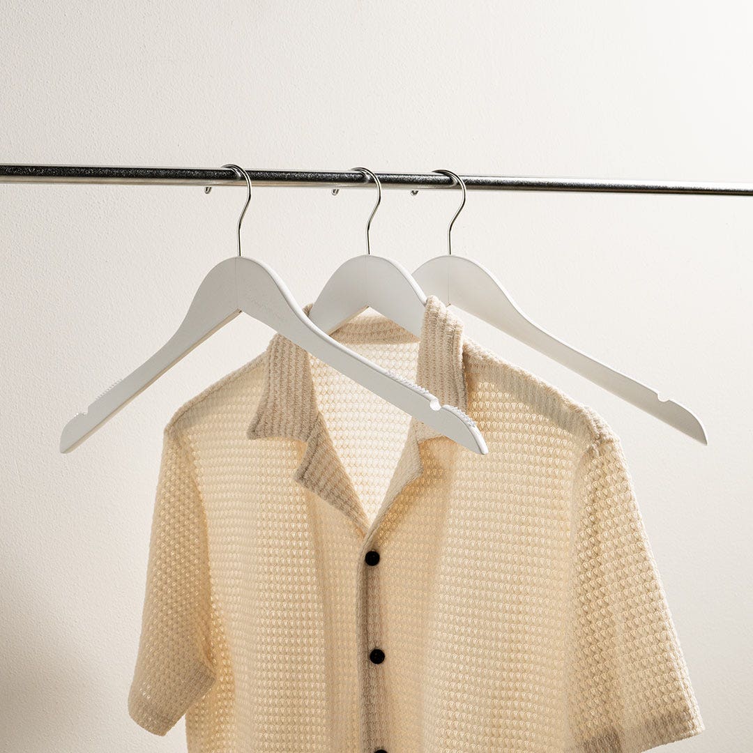 Revera Wooden Hanger Set of 3pcs -White