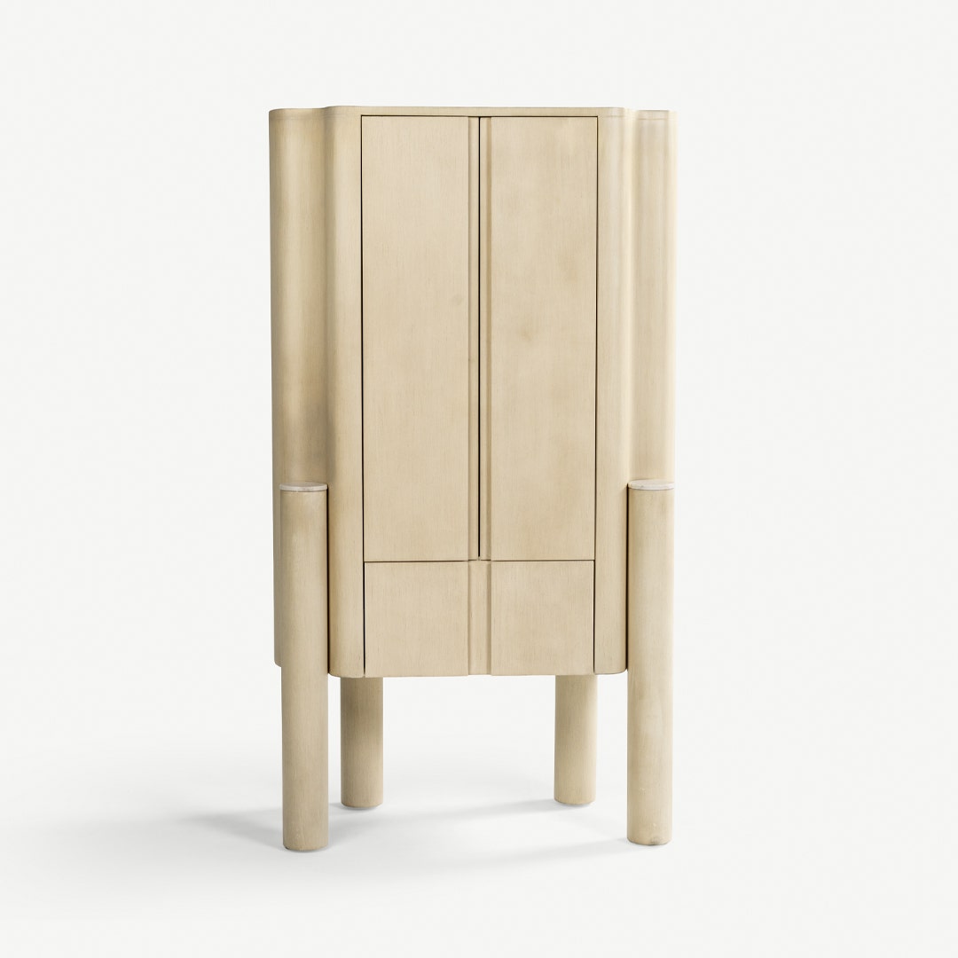 ريفين خزانة بار - أبيض