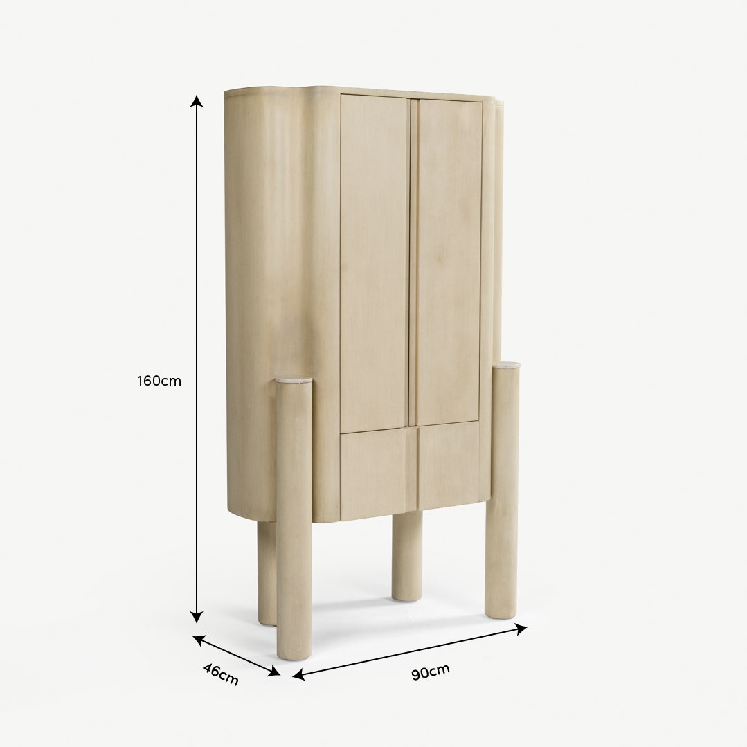 ريفين خزانة بار - أبيض