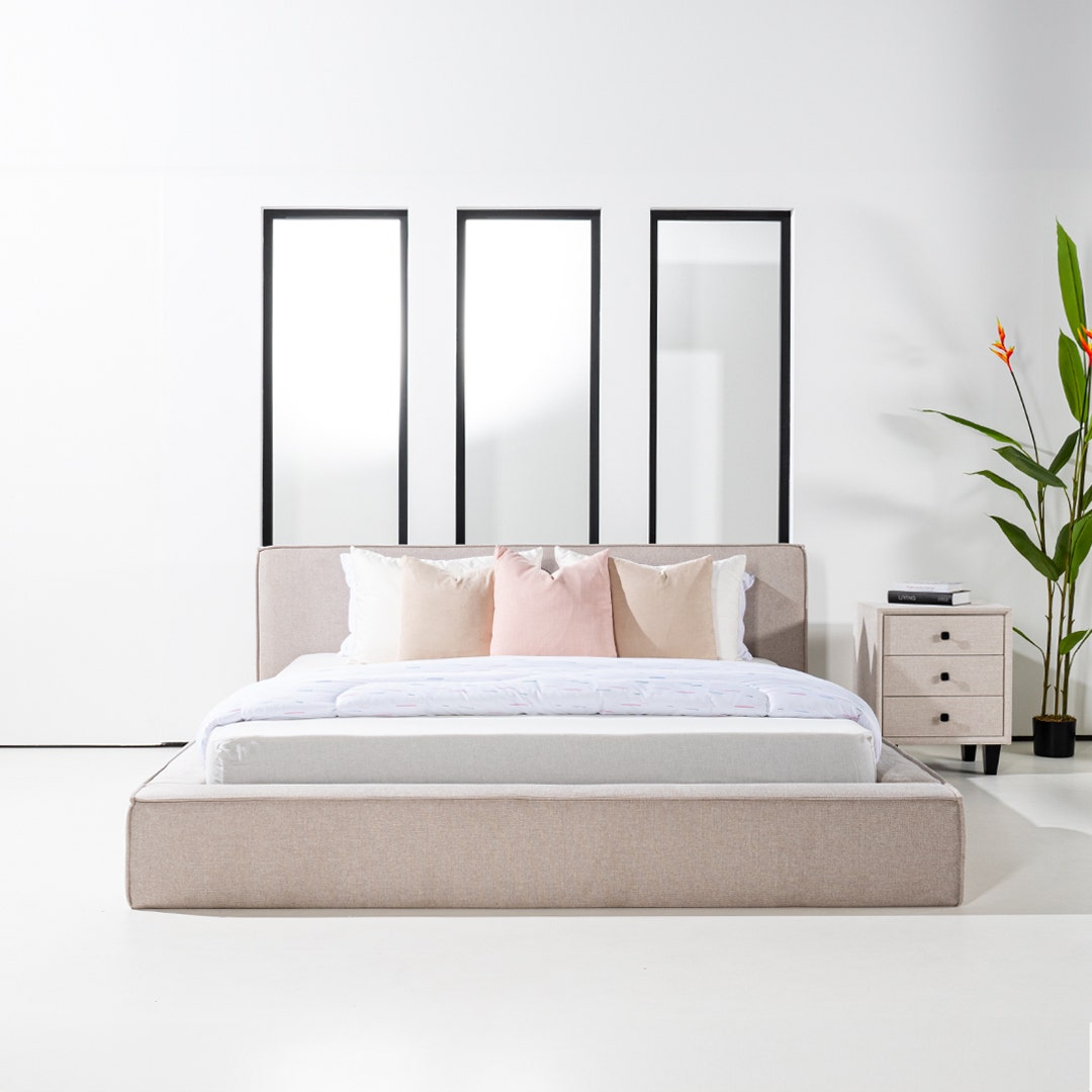 Riston King Bed 180X200cm Ecru