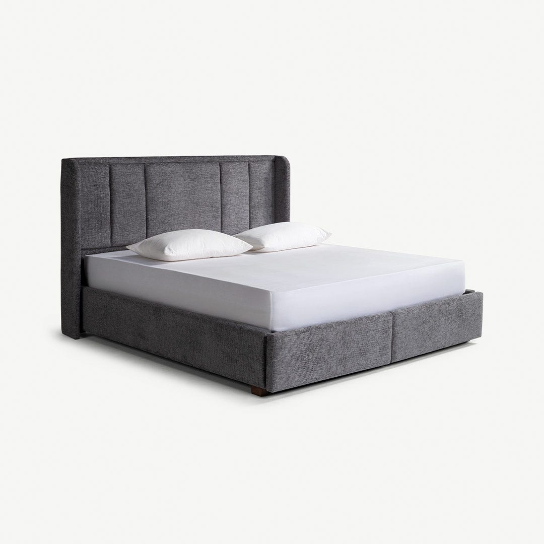 Roni King Bed with Storage Charcoal