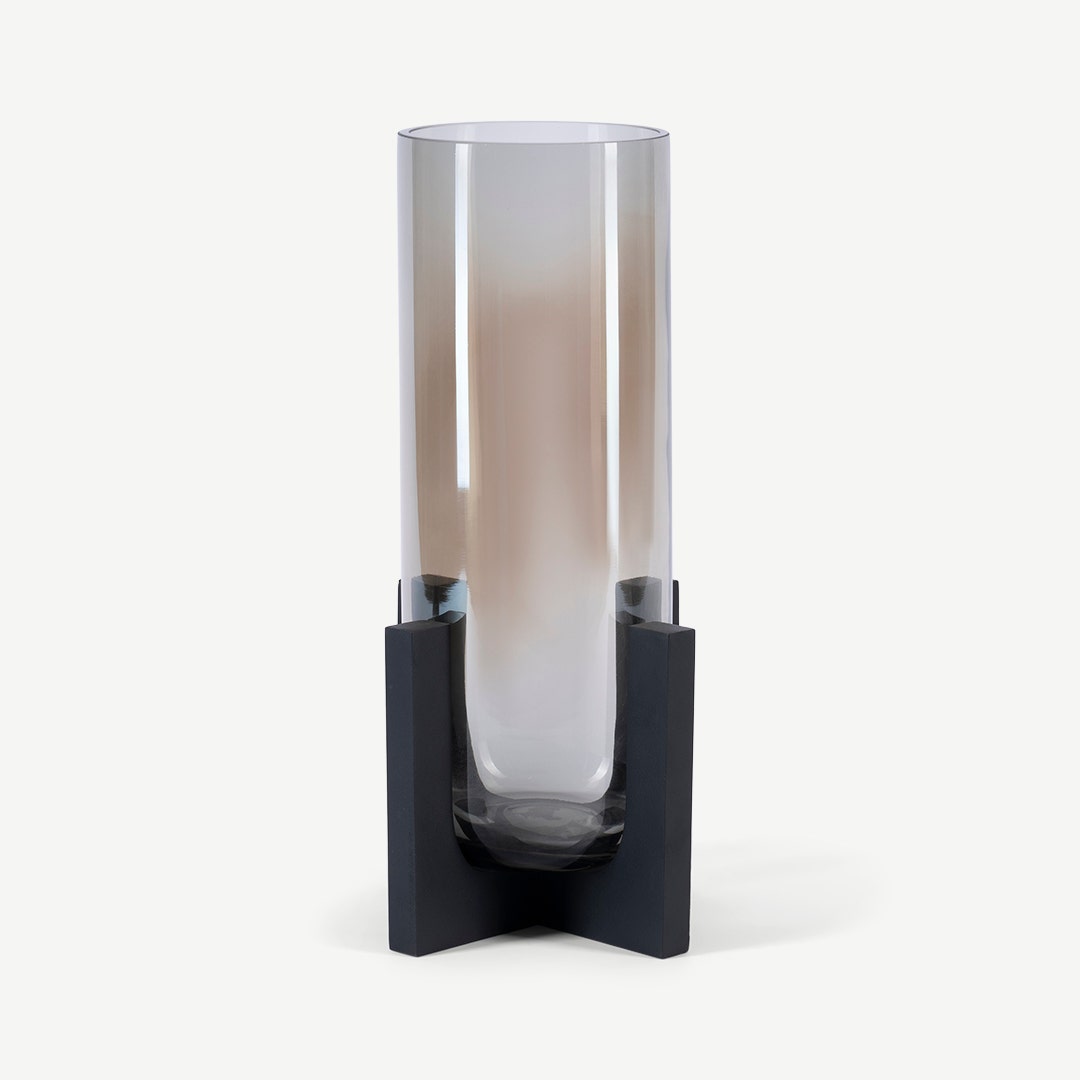 Rories Cylindrical Gls Vase W/Base 31cm