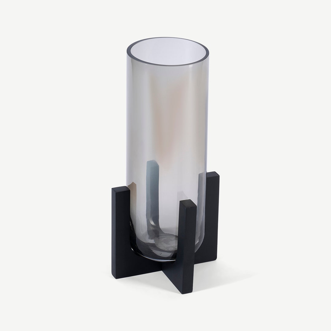 Rories Cylindrical Gls Vase W/Base 31cm