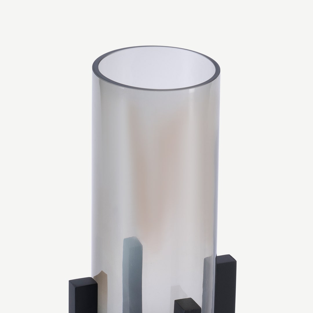 Rories Cylindrical Gls Vase W/Base 31cm