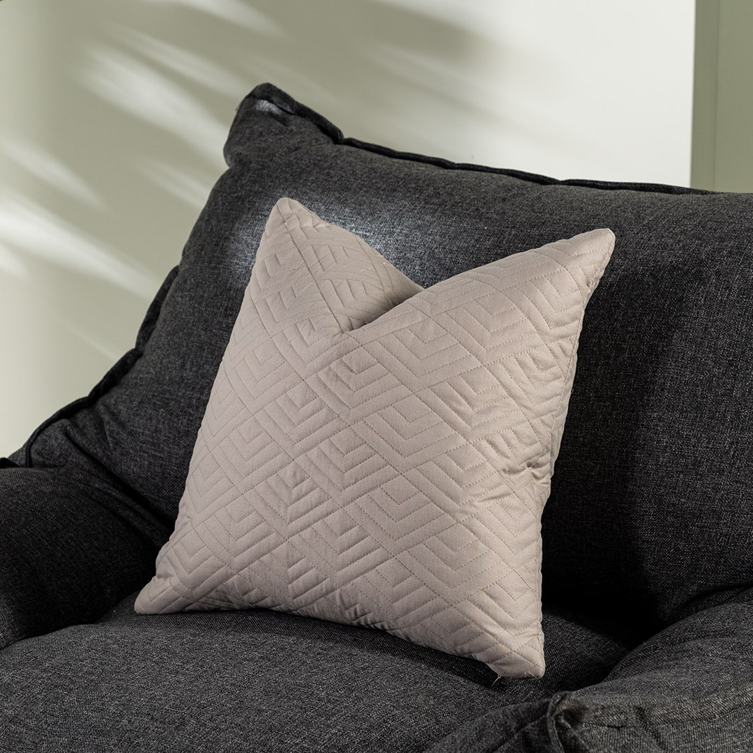 Grey quilted cushion cheap