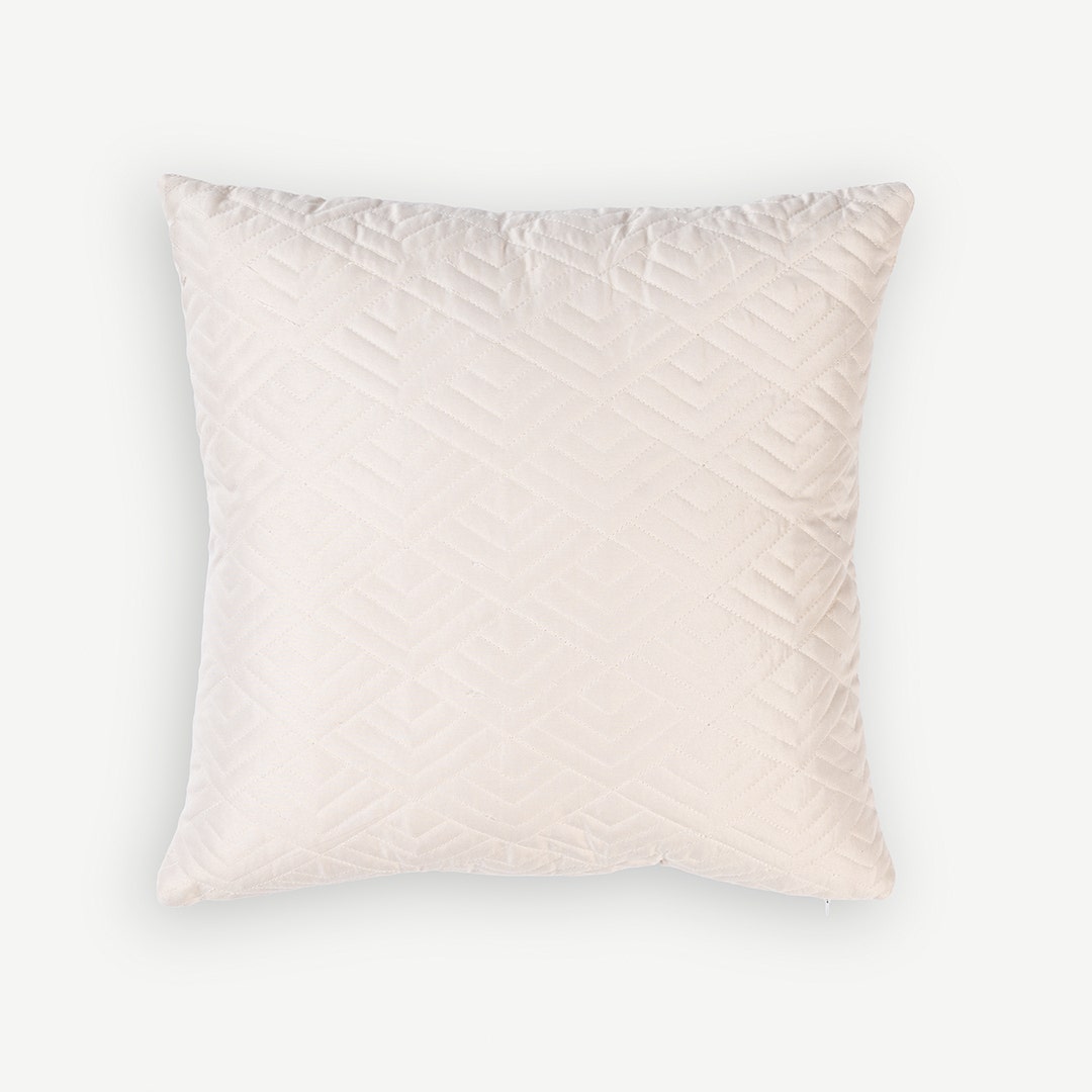 Roshel Quilted Cushion Ivory -40x40cm