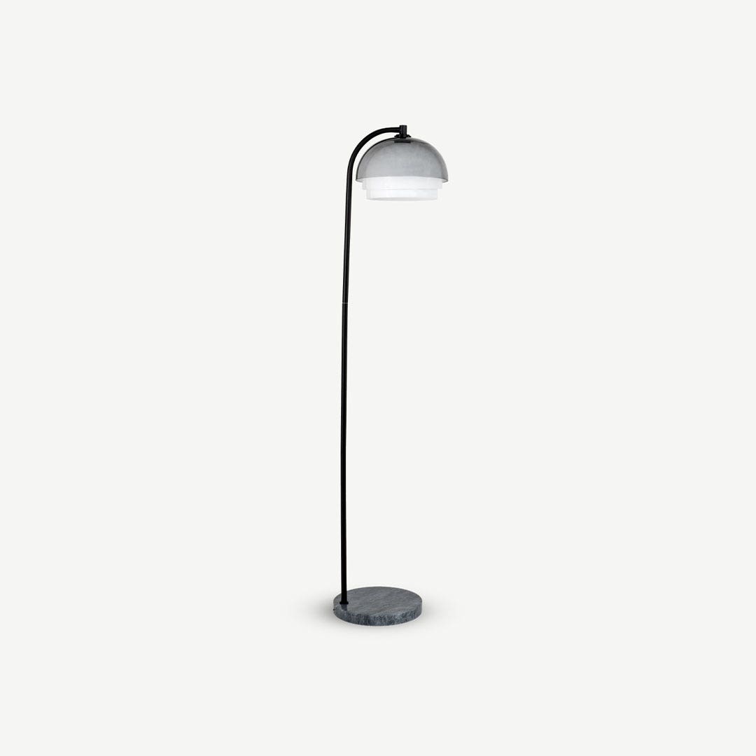 Buy Rusell Floor Lamp With Glass Shade Marble Base Online at